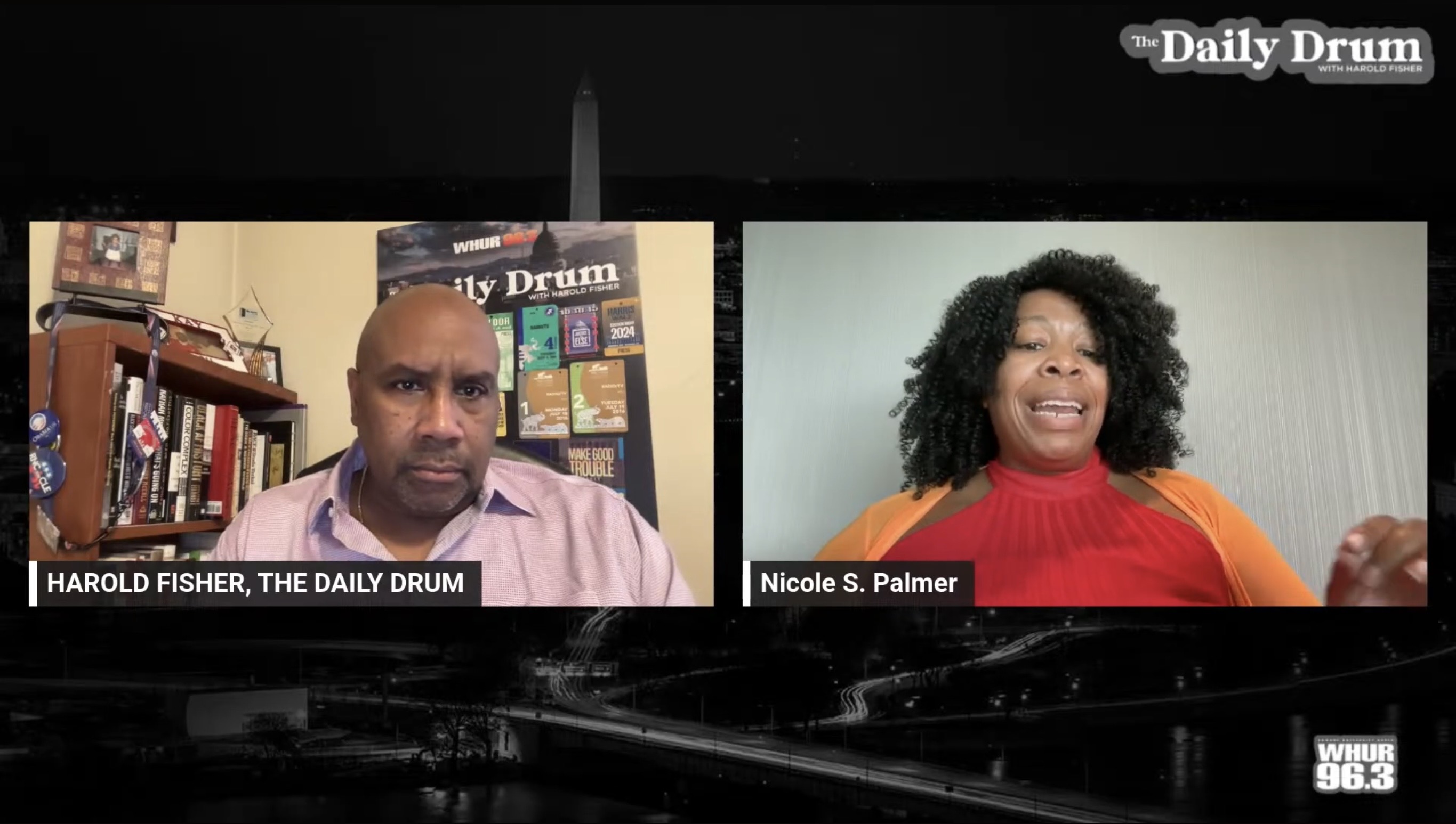 Nicole S. Palmer in conversation with Harold Fisher on WHUR 96.3 The Daily Drum